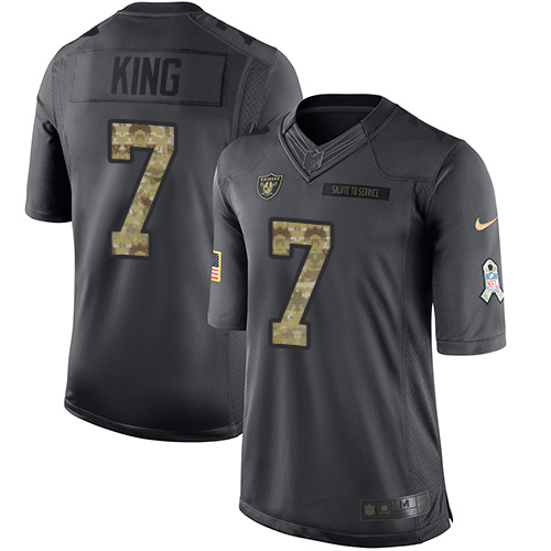 Nike Raiders #7 Marquette King Black Men's Stitched NFL Limited 2016 Salute To Service Jersey